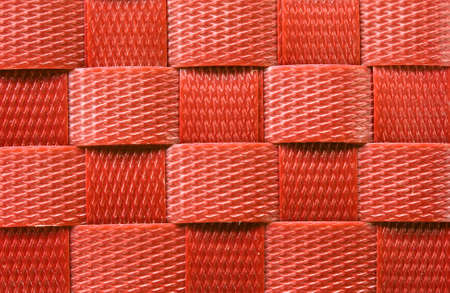 Red Weave plastic wicker pattern backgroundの写真素材