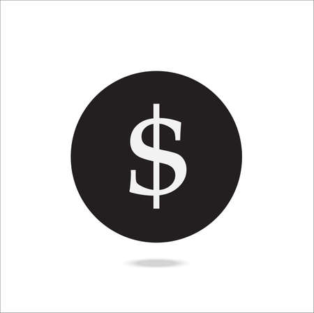 Flat dollar icon illustration on white background.のイラスト素材