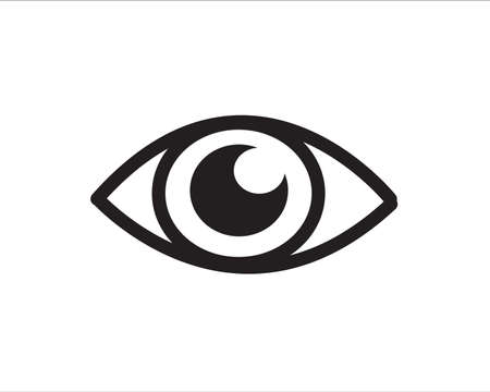 Eye icon vector illustration on white background.のイラスト素材