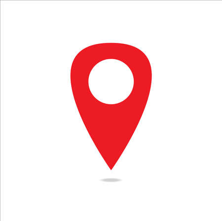 Red pinpoint symbol illustration on white background.のイラスト素材