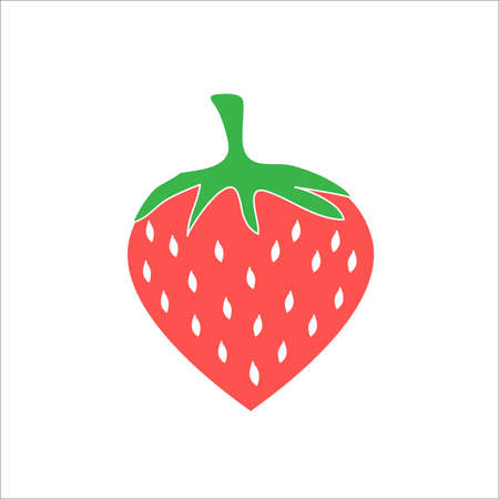 Strawberry vector icon illustration on white background.のイラスト素材