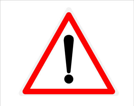 Warning sign vector illustration on white background.のイラスト素材