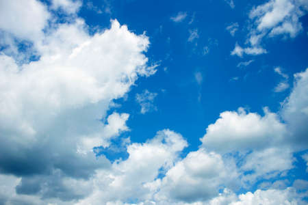 blue sky with clouds closeupの写真素材