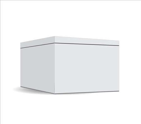 Realistic white blank box isolated on white background vectorのイラスト素材