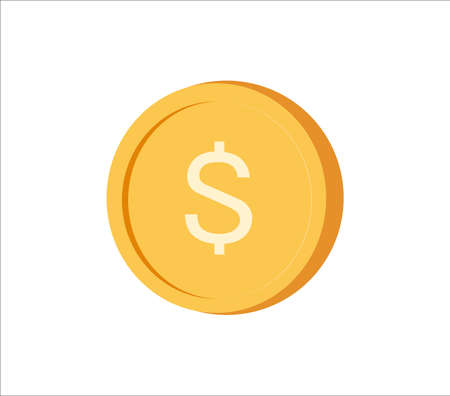 Flat icon coin isolated on white backgroundのイラスト素材