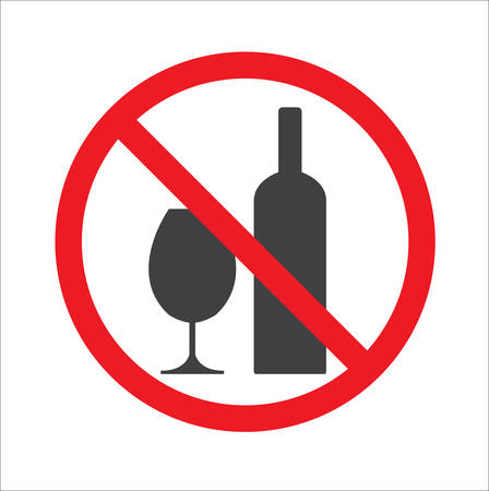 No alcohol sign. Warning sign isolatedのイラスト素材
