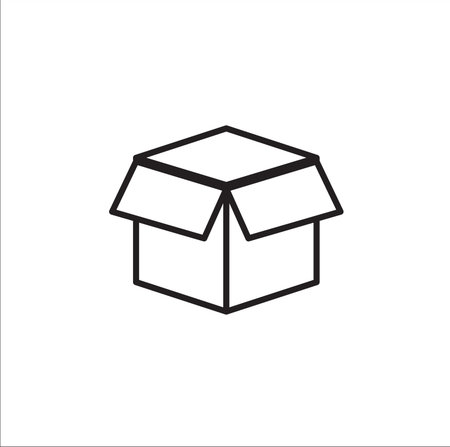box line icon on white backgroundbox line icon on white backgroundのイラスト素材