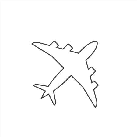 Plane line icon, outline vector illustration, on white backgroundのイラスト素材
