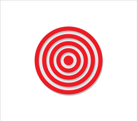 Target icon red vector flat bullseye strategy goal sign/symbolのイラスト素材