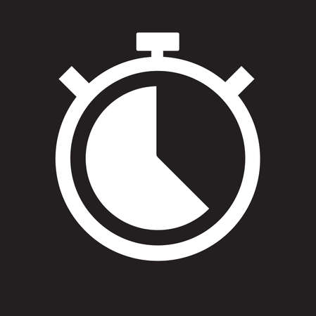Stopwatch icon - simple flat design isolated on black backgroundのイラスト素材