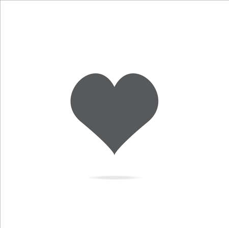 Gray heart vector icon love symbol with shadowのイラスト素材