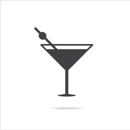Cocktail sig nwith shadow. Vector illustrationのイラスト素材