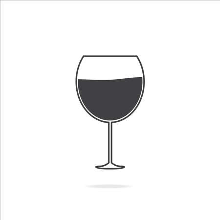 Wine glass icon on white backgroundのイラスト素材