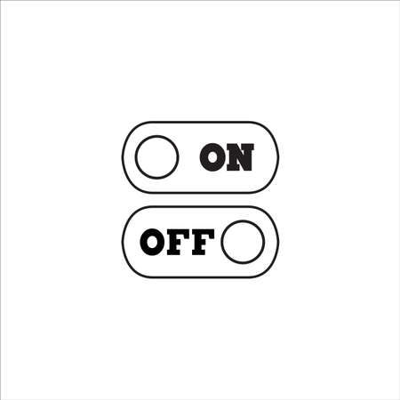 Switches on and off vector icon on white backgroundのイラスト素材