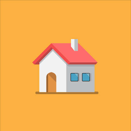 House flat icon. flat style vector illustration on yellow backgroundのイラスト素材