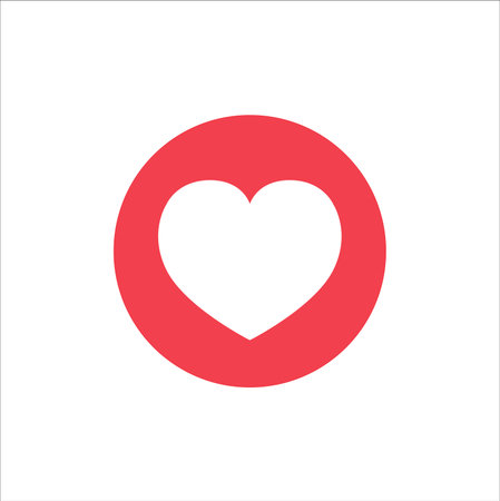 Flat design heart icon vector isolated on white background