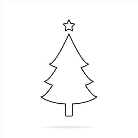 Fir tree outline icon.vector line symbol.のイラスト素材