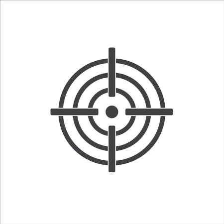 Target icon. Vector illustration, flat design.のイラスト素材