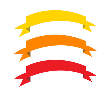 Flat vector ribbons banners flat isolated on white backgroundのイラスト素材