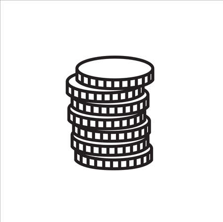 Coins Outline Icon Vectorのイラスト素材