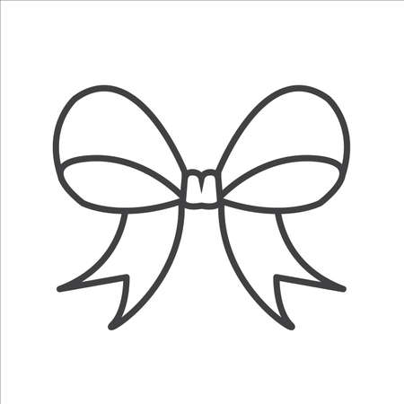 Bow line Ribbon icon in trendy flat style isolated on white backgroundのイラスト素材