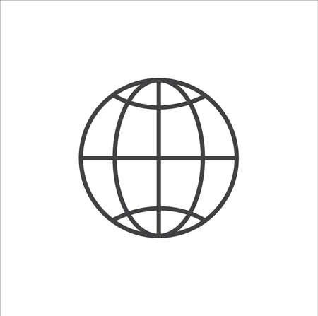 Web icon. Line internet vector. Trendy flat world globe outline ui sign design.のイラスト素材