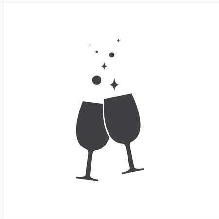 Vector champagne glasses icon. - Vectorのイラスト素材