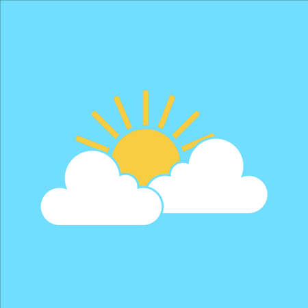 Weather icon. Sun and cloud - Vectorのイラスト素材