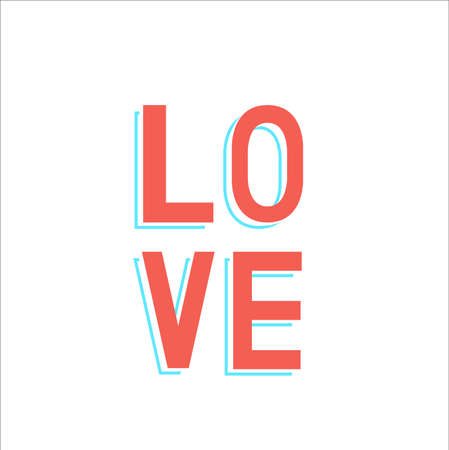 Vector typography text  loveのイラスト素材