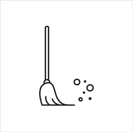 Broom outline icon vectorのイラスト素材