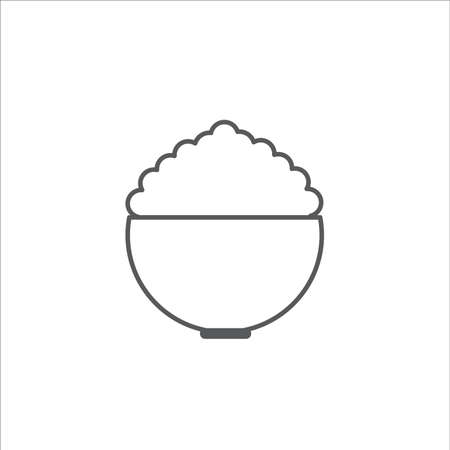 Rice bowl outline icon vectorのイラスト素材
