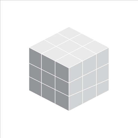 square cube 3d puzzle  vectorのイラスト素材