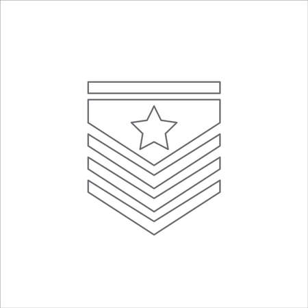 Military epaulettes outline, thin line iconのイラスト素材