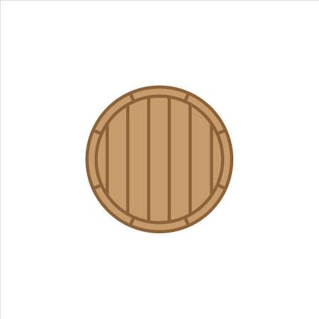 Wooden barrel design vector icon on backgroundのイラスト素材