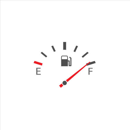 Fuel tank indicator. Full fuel meter, Vector on white backgroundのイラスト素材