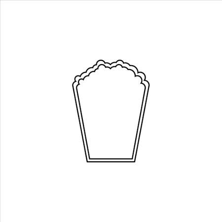 Flat line monochrome popcorn symbol for web sites and apps. Minimal simple black and white popcorn symbol vectorのイラスト素材