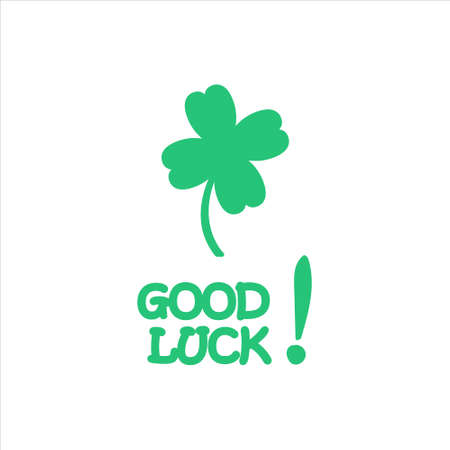 Good luck. Hand drawn shamrock and calligraphy. Vector illustrationのイラスト素材