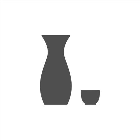Sake icon, sake vector on white backgroundのイラスト素材
