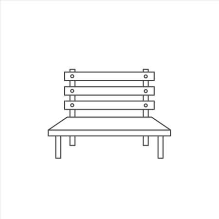 Street bench icon vector illustration sign  on white backgroundのイラスト素材