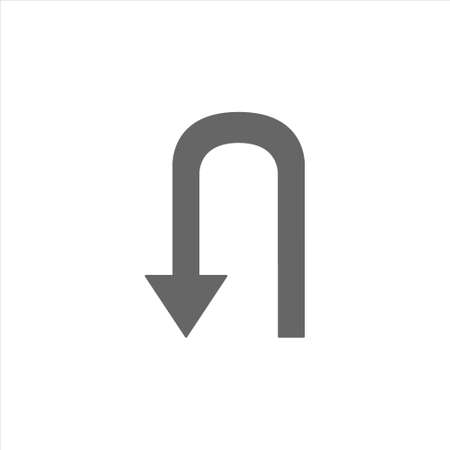 U-Turn icon flat style vector on a white backgroundのイラスト素材