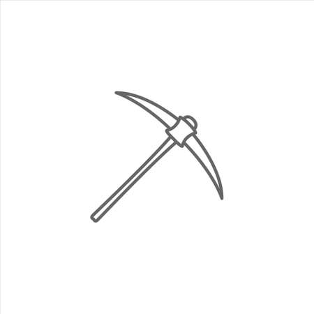 Pickaxe icon, ice axe vector on white backgroundのイラスト素材