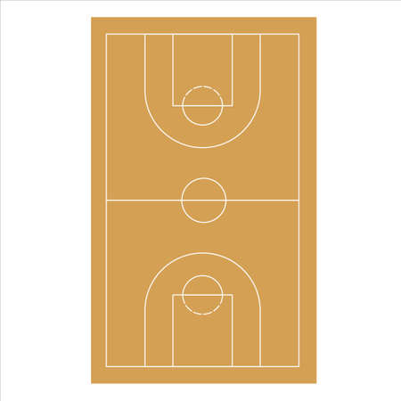 Basketball court  vector on white backgroundのイラスト素材