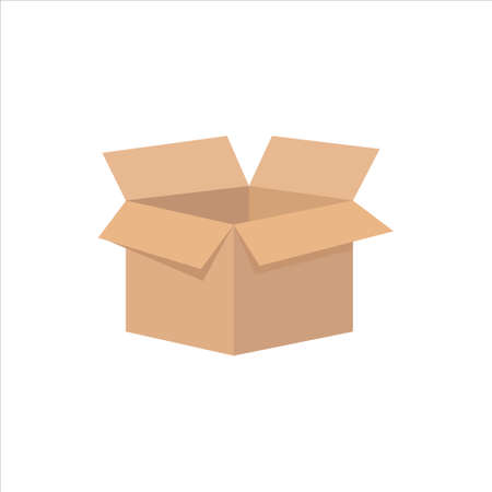 Open flat box vector on white backgorundのイラスト素材