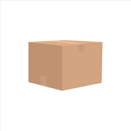 Closed ceardboard box vector illustration isolated on white backgroundのイラスト素材