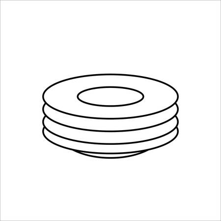 Plate of food icon vector sign isolated on white background. plate of food symbolのイラスト素材