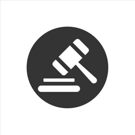 Gavel icon sign symbol vector on whtie backgroundのイラスト素材