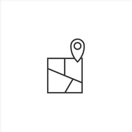 Map icon sign symbol vector on white backgroundのイラスト素材