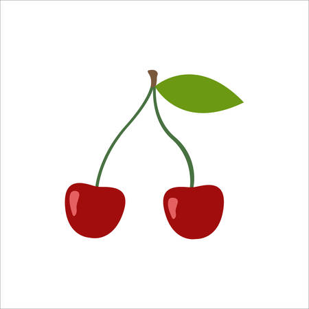 Cherry icon. cherry red vector illustration.on white backgroundのイラスト素材