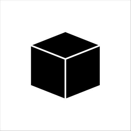 Black box icon vector on white backgroundのイラスト素材