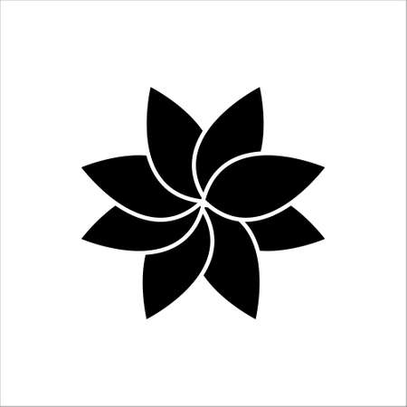 Black flower icon vector, in trendy flat style isolated on white backgroundのイラスト素材